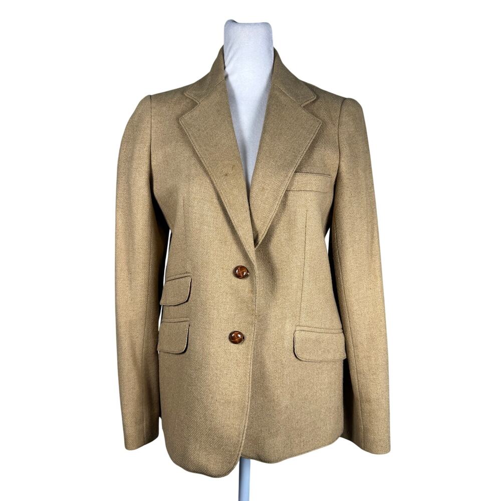 Vintage ‘90s Londonderry by Peabody Tan Wool Blend Single Breasted Blazer